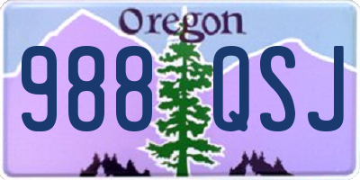 OR license plate 988QSJ