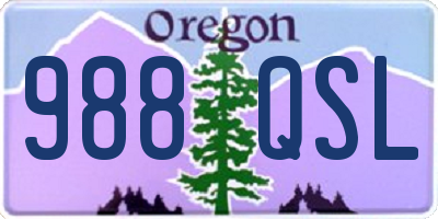 OR license plate 988QSL