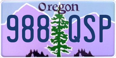 OR license plate 988QSP
