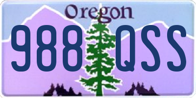 OR license plate 988QSS