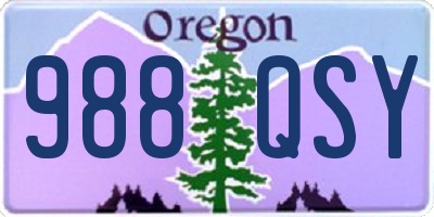 OR license plate 988QSY