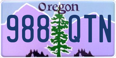 OR license plate 988QTN