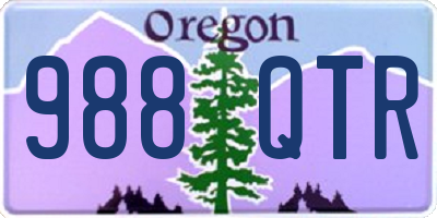 OR license plate 988QTR