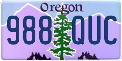 OR license plate 988QUC