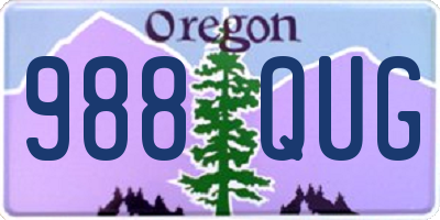 OR license plate 988QUG