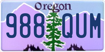 OR license plate 988QUM