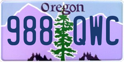 OR license plate 988QWC