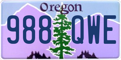 OR license plate 988QWE