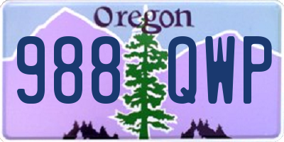 OR license plate 988QWP