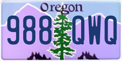 OR license plate 988QWQ