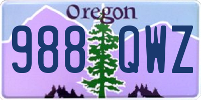 OR license plate 988QWZ