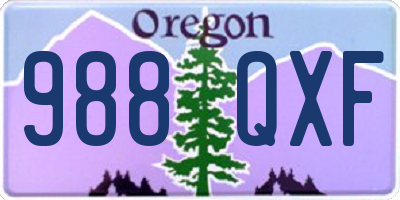 OR license plate 988QXF