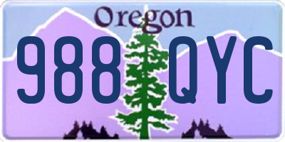 OR license plate 988QYC