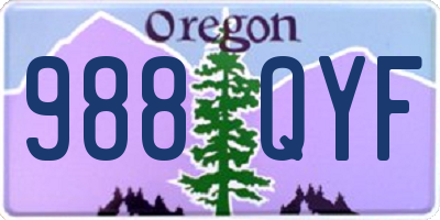 OR license plate 988QYF