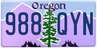 OR license plate 988QYN