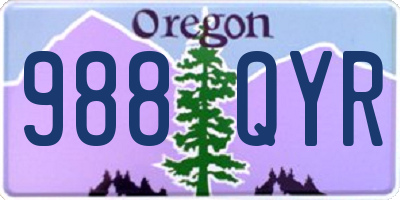 OR license plate 988QYR