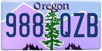 OR license plate 988QZB