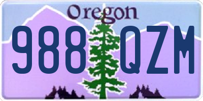 OR license plate 988QZM