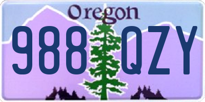 OR license plate 988QZY
