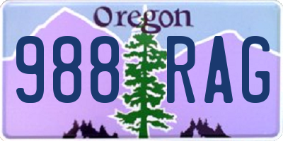 OR license plate 988RAG
