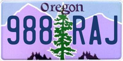 OR license plate 988RAJ