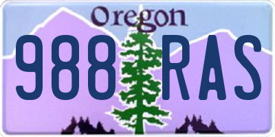 OR license plate 988RAS