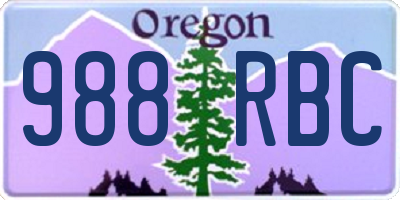 OR license plate 988RBC