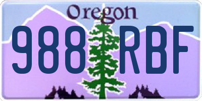 OR license plate 988RBF