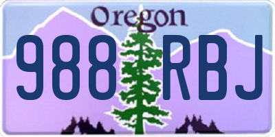 OR license plate 988RBJ