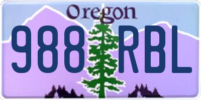 OR license plate 988RBL