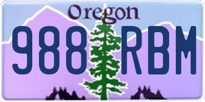 OR license plate 988RBM