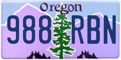 OR license plate 988RBN