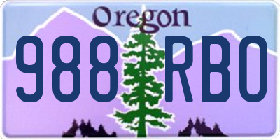 OR license plate 988RBO