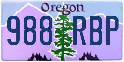 OR license plate 988RBP