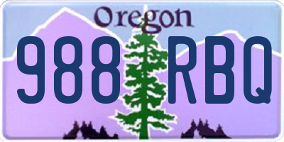 OR license plate 988RBQ