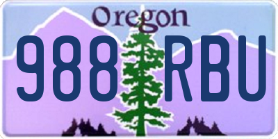 OR license plate 988RBU