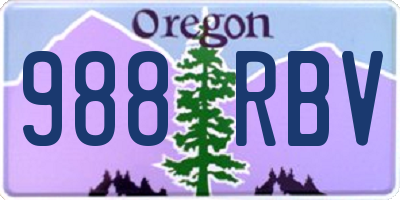 OR license plate 988RBV