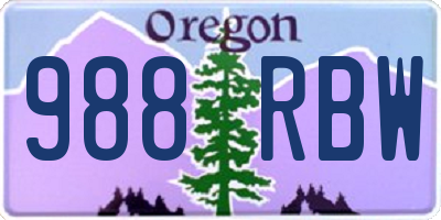 OR license plate 988RBW