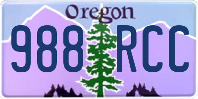 OR license plate 988RCC