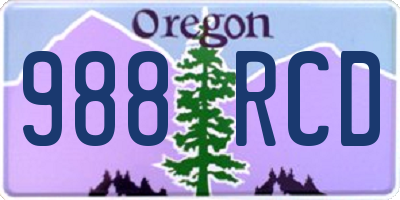 OR license plate 988RCD