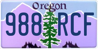 OR license plate 988RCF