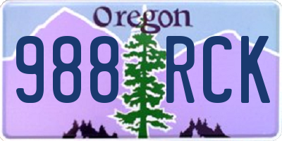 OR license plate 988RCK