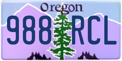 OR license plate 988RCL