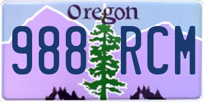 OR license plate 988RCM