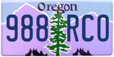OR license plate 988RCO