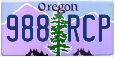 OR license plate 988RCP