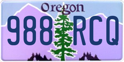 OR license plate 988RCQ