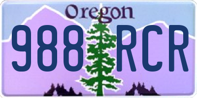 OR license plate 988RCR