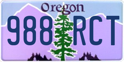 OR license plate 988RCT