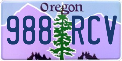 OR license plate 988RCV